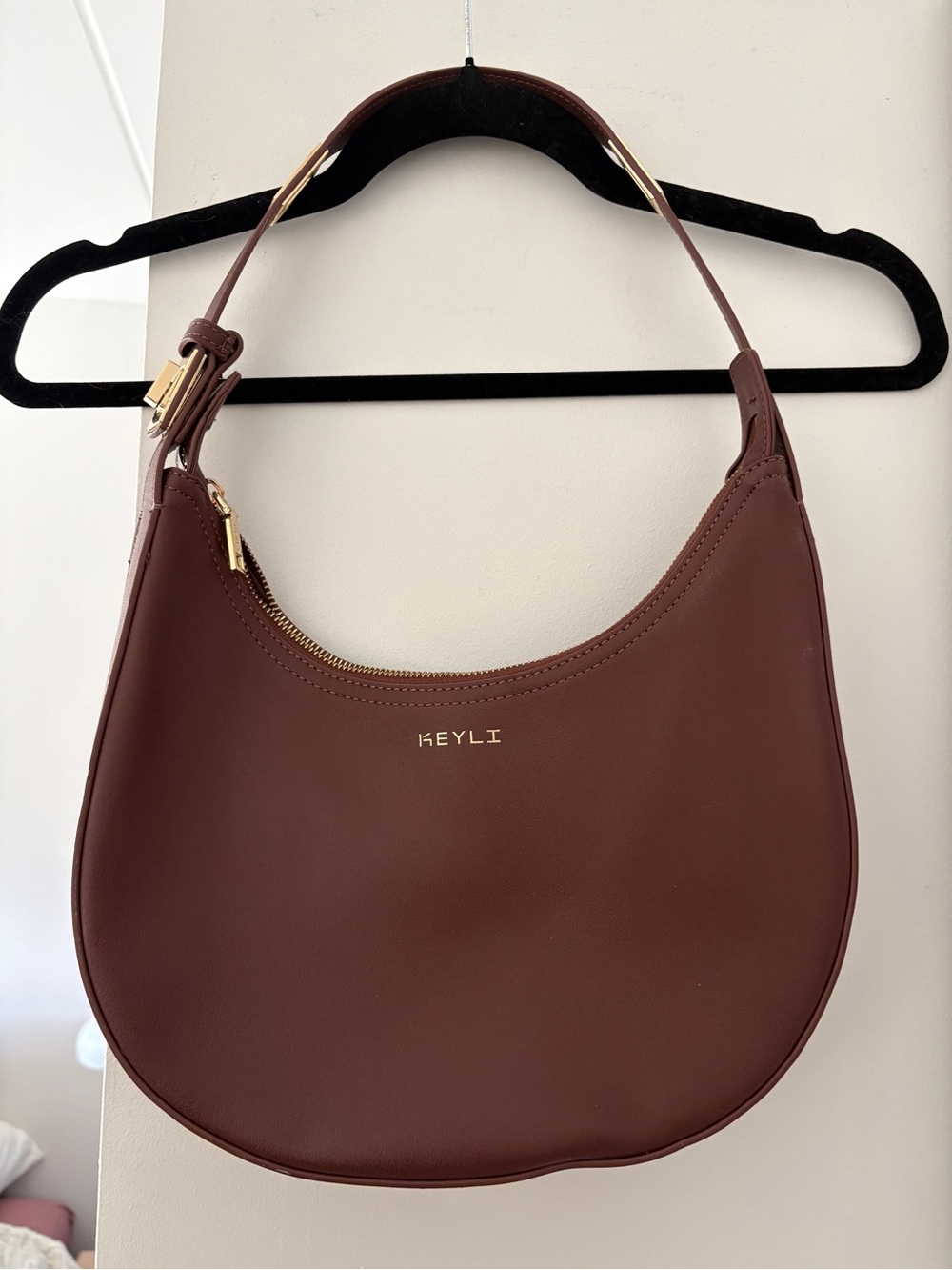 Brown Crescent Shoulder Bag